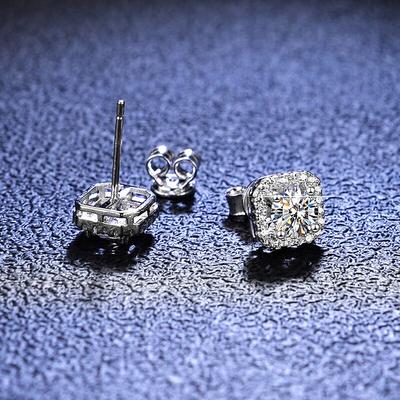 1ct Moissanite Ohrstecker für Frauen Männer Massives 925 Sterling Silber Solitär D Farbe Vvs1 Diamant Ohrring Edler Schmuck