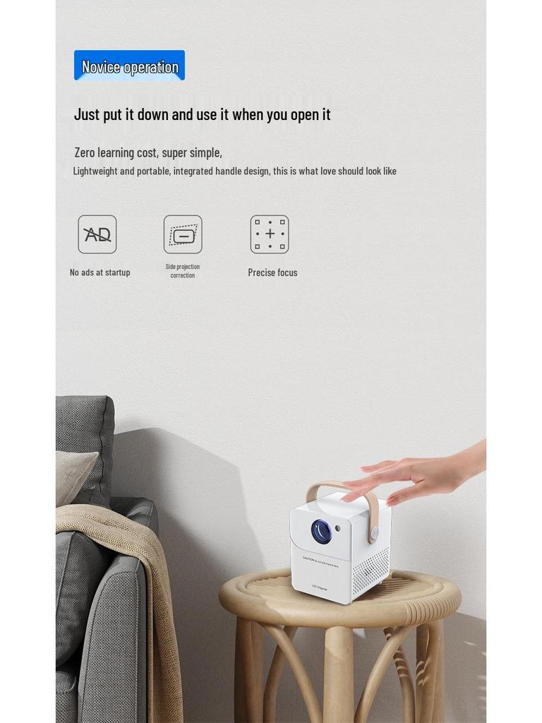 Mobile HD Projector with Electric Focus & Phone Screen Mirroring