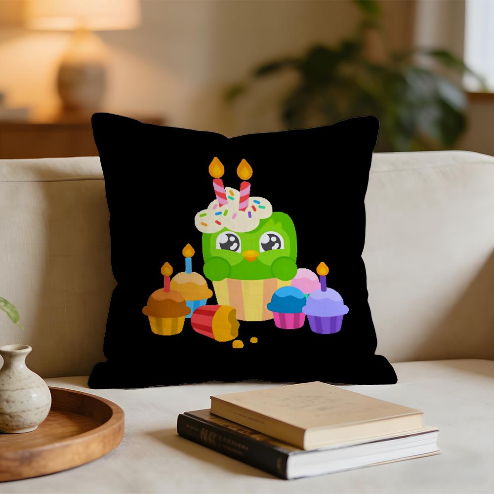 Cute DDuolingos Cushion Cover Short plush pillowcase for bed sofa carwashable