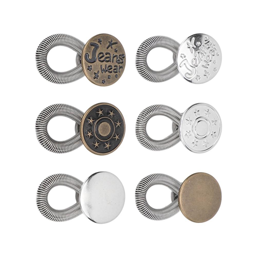 24pcs Metal Jeans Expander Button Elastic Spring Pants Waist Extender For Skirts Trousers
