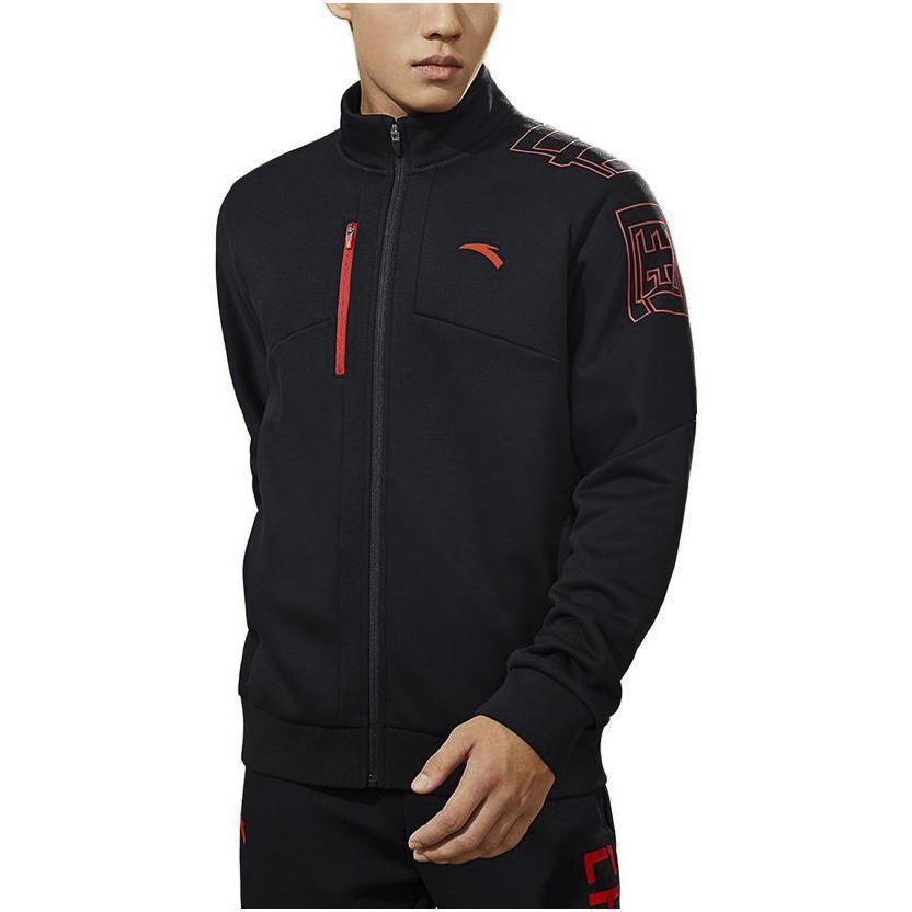 Anta Casual Sports Zipper Stand Collar Long Sleeve Fleece Thick Jacket Men Jackets 152247720-4