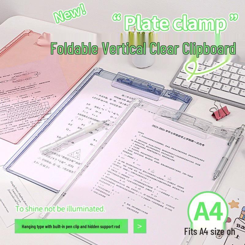 A4 Thickened Acrylic Standable Clipboard for Students and Office.