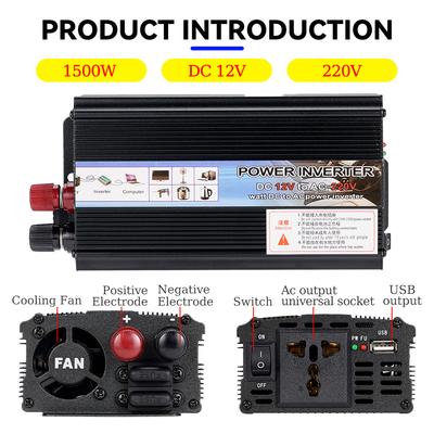 1000W Modified Sine Wave Power Inverter DC 12V To AC 220V Car Power USB Inverter Sine Wave Converter