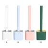 Household Toilet Cleaning Brush with Long Handle Toilet Brush with TPR Head Bathroom Cleaning Tool with Lid
