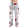 Women's Christmas Print Plush Casual Pants Cozy Holiday Pants for Winter Everyday Wear