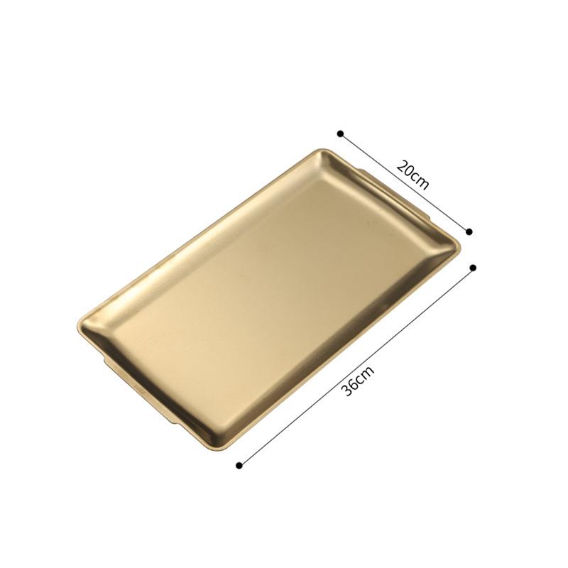 Silver Gold Stainless Steel Serving Plate Restaurant BBQ Skewers Sushi Tray Large Shallow Tray Food Storage Plates For Kitchen