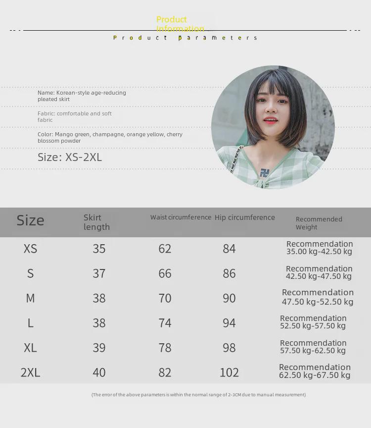 Women's Black Plaid A-Line Pleated Skirt, High Waist, Summer 2025, College Style, Large Size