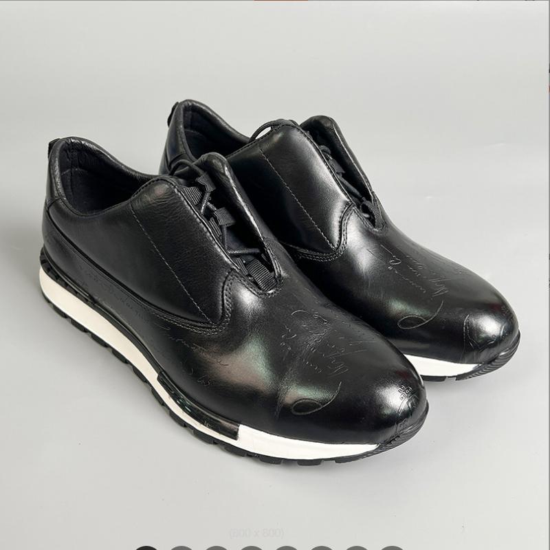 

Men s Genuine Leather Comfortable Heightening Casual Shoes Non-Slip Sole Brock Lace Up Sneakers Banquet Walking Men Shoes b17 46 чёрный