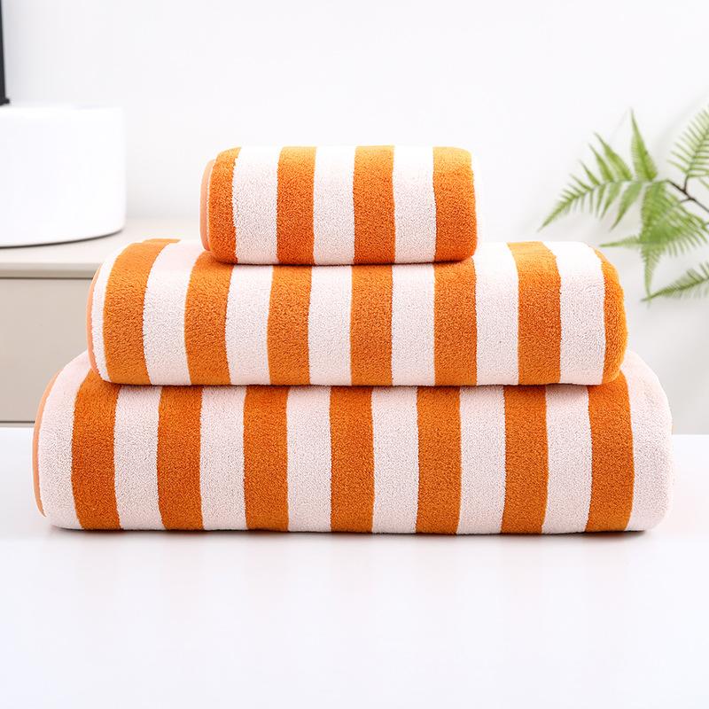 

Набор из 3 шт. разноцветных полосатых банных полотенец: Мягкий и впитывающий, с несколькими цветами для яркой ванной комнаты