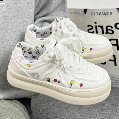 Ladies Footwear High On Platform Lace Up Women's Shoes Designer Luxury Aesthetic Deals Comfortable and Elegant Vulcanized Shoe