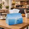 1pc Minimalist Modern Coastal Tissue Box Multifunctional, Ocean Sailboat Landscape Suitable for Home, Parties, And Car Decoration. This Decorative Tis
