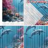 2pcs   2D FLAT PRINTING Curtains (Without Rod) Ocean Harmony(2) Christmas holiday curtains with digital printing Versatile