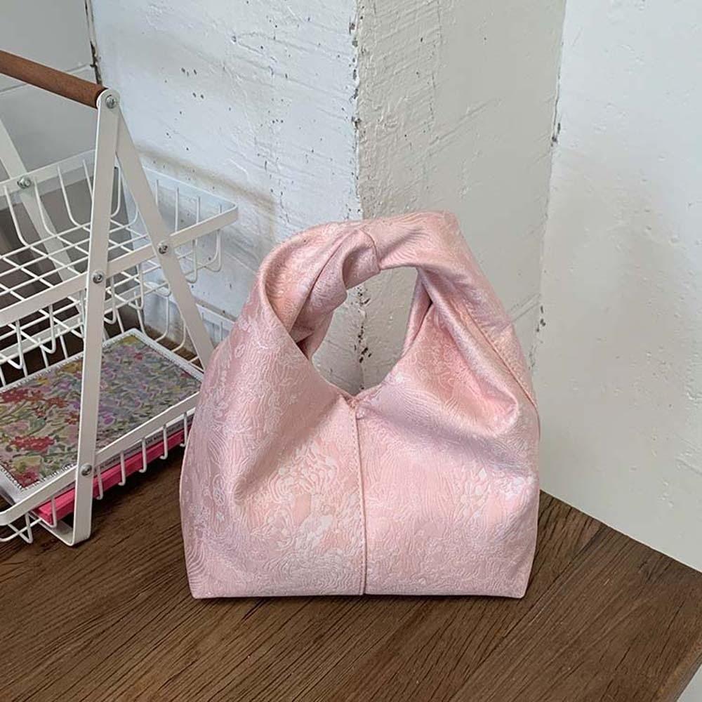 Spring Embroidered Chinese Style Handbag Polyester Zipper Pea Purses Luxury Adjustable Cheongsam Wrist Bag Women