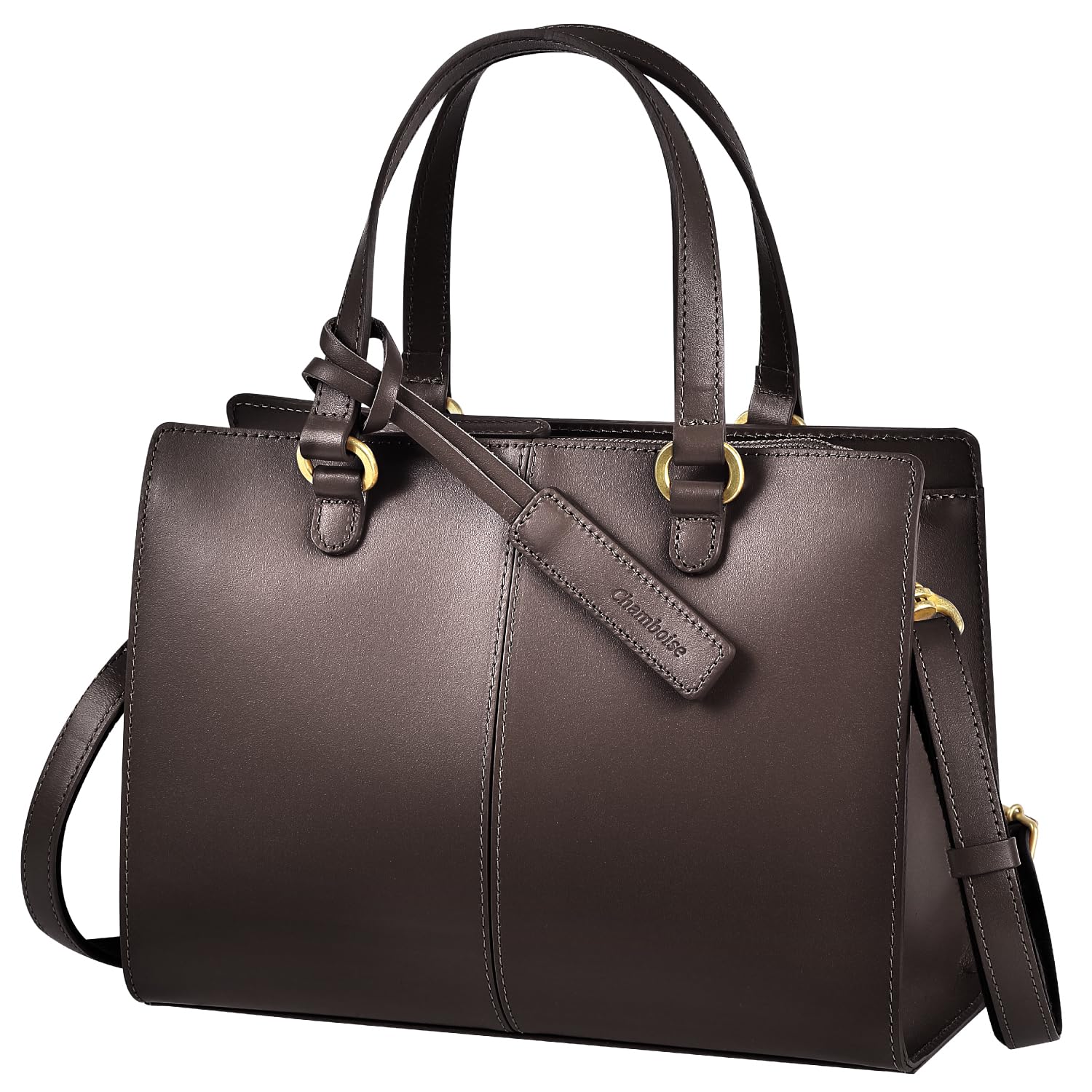 

Chamboise Genuine Leather Shoulder Made in 2-Way Bag, Compact, Japan, Camel/Black/Chocolate/Red/Navy (Chocolate) шоколадний