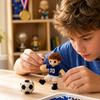 Beaded Football Player DIY Kit, 3D Tiny Beaded Figure Craft Kit, Cute Mini Soccer Player Bead Craft Set for Beginners Teens Adults