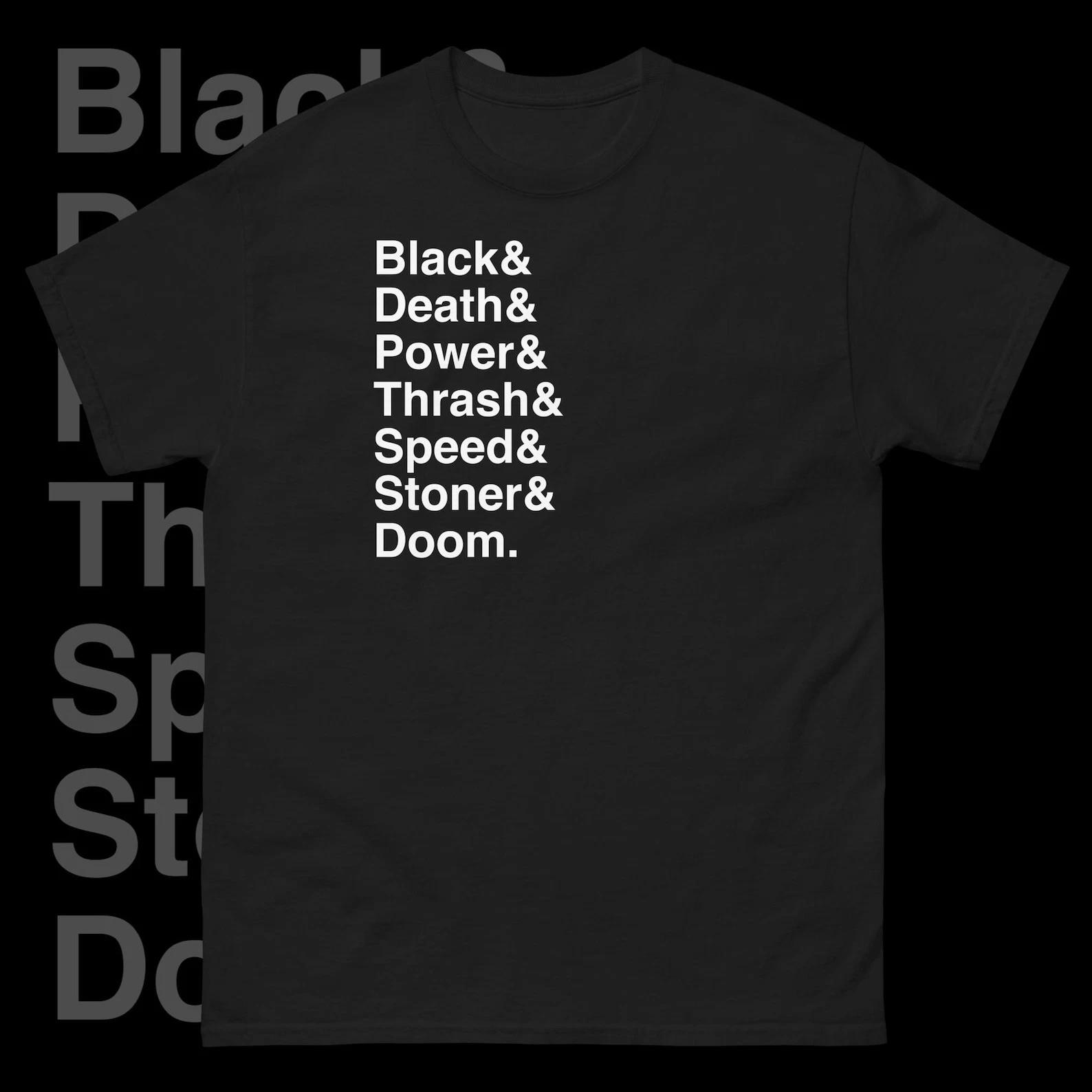 Black Death Thrash Doom Minimal Metal Subgenres Gothic T-Shirt Unisex Tee XS