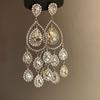 Colored Crystal Water Drop Earrings Long Style Fringed Earrings Dangle Earrings  Ladies' Jewelry