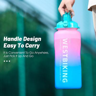Sports Water Bottle with Straw Camping Hiking Exercise Water Bottle Outdoor Plastics Bottle Large