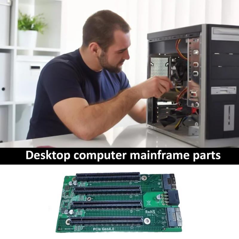SFF-8654 to PCIe 4.0 x4 Converters Supports SFF-8654 8i to PCIe 4.0 x4 x16 Gen4.0 Interfaces Convert Card Adapters