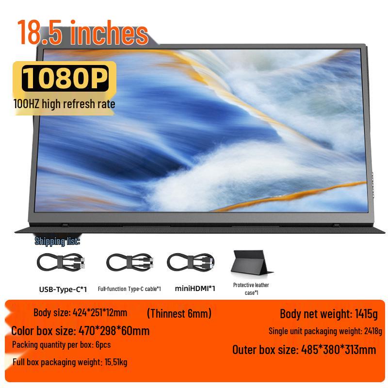 EIMIO 23.8" 4K 180Hz Portable Gaming Monitor with Touchscreen for PS5 Usage