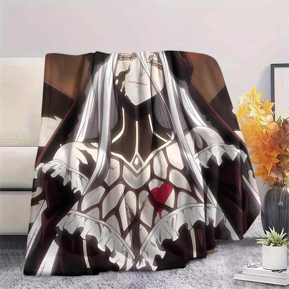 1PC OVERLORD Print Flannel Blanket, High quality All Seasons, Home Decor, Warmth and Comfort, Perfect for Christmas Gifts