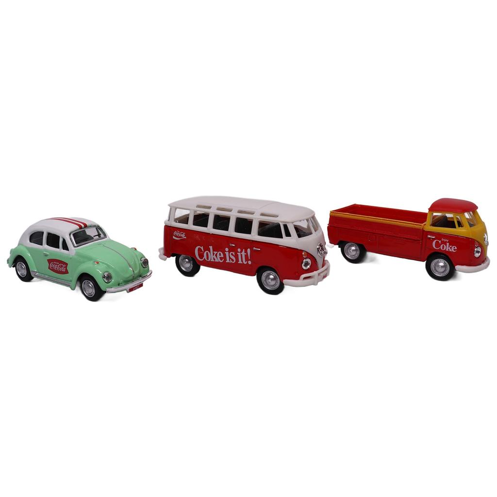 Volkswagen Coca Cola 3dílná dárková sada 1/72 kovových modelů aut od Motorcity Classics