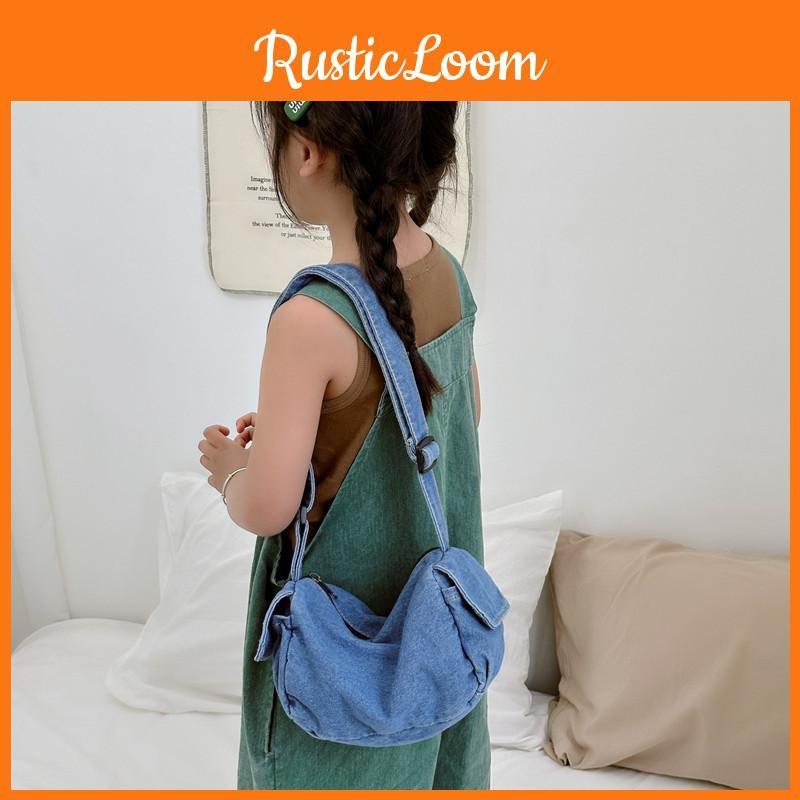Kids Canvas Trendy Crossbody Bag With Lightweight Design For Outings Casual