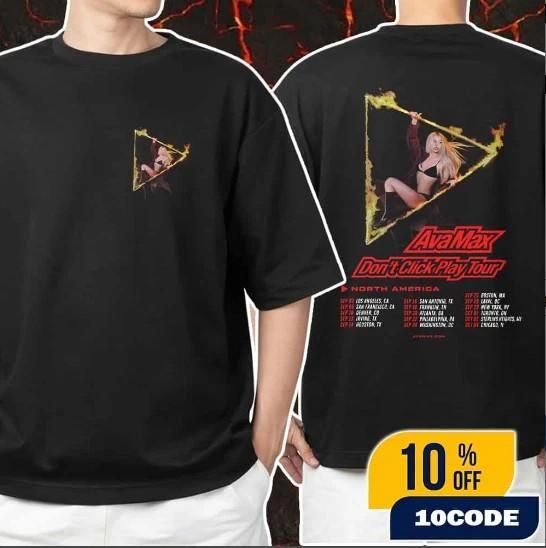 

Ava Max Don’t Click Play Tour 2025 North American Tour Dates Backprint Unisex T Unisex T-Shirt M