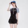 Women's Slimming Sports-Style Two-Piece Swimsuit - Belly-Covering, Conservative Design Ideal for Students and Vacations