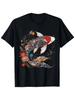 Koi Fish Vintage Flower Pattern Japanese Art Floral Koi Carp T-Shirt