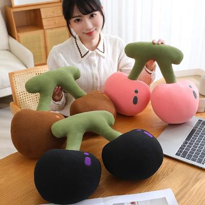 Simualtion Cherry Plush Toy Cute Stuffed Plants Cherry Plushies Pillow Cushion Cute Soft Kids Toys Gift Decor