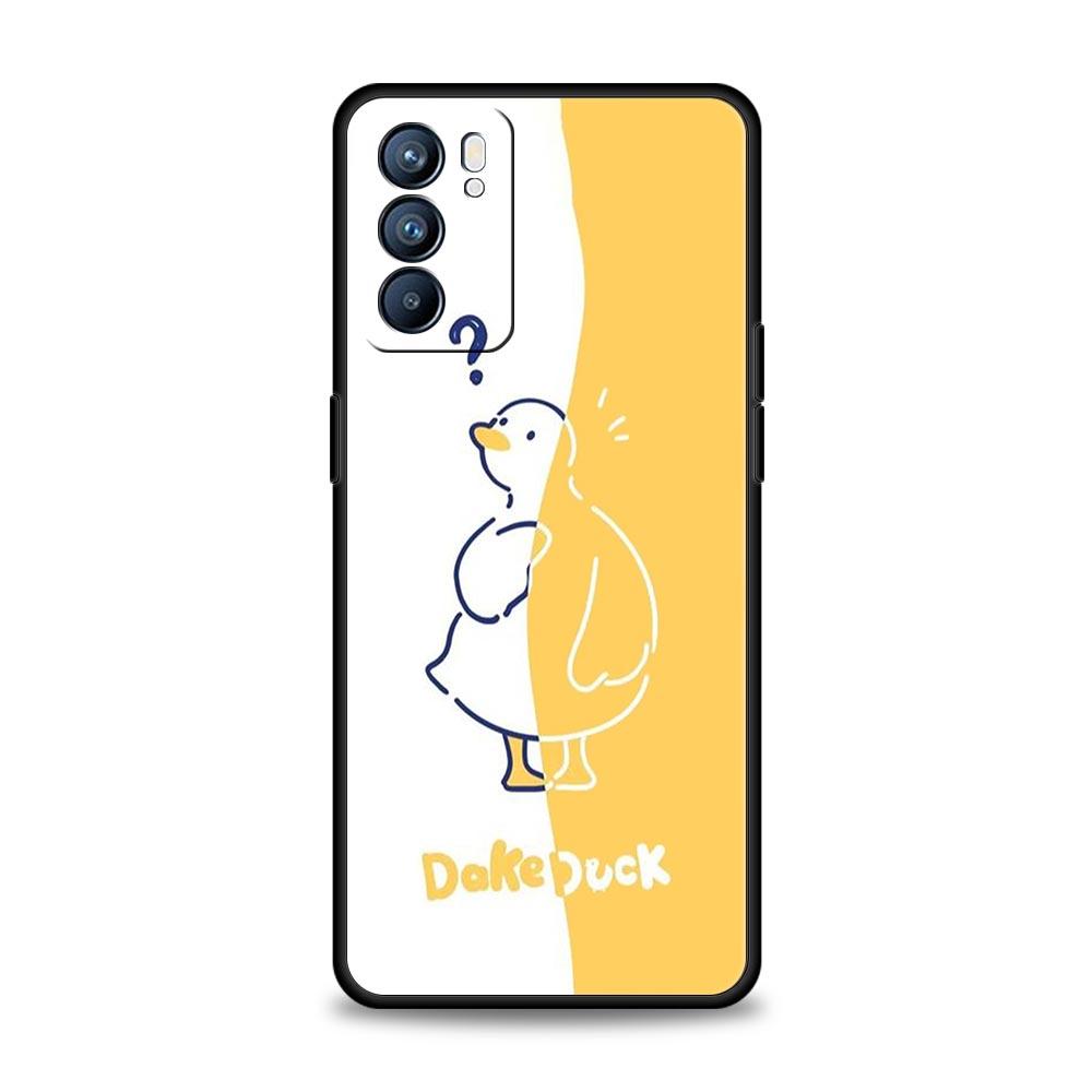 Phone Case For Oppo A54 A53 A52 A9 A15 A95 A17 A16 A76 A74 A57 A31 Find X6 Pro X5 Reno8 Reno7 Reno6 Pro 5G Cover Duck Art