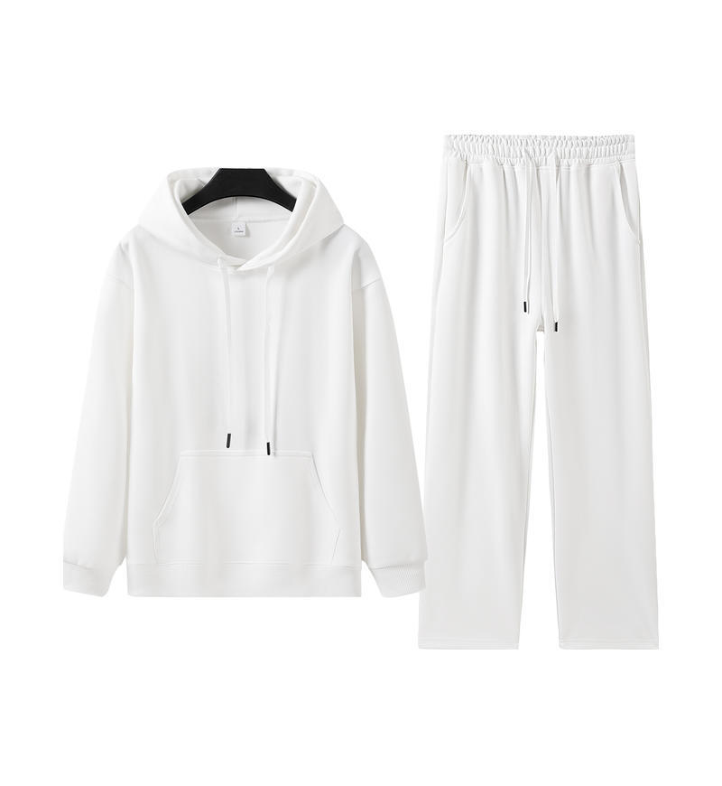 Autumn and winter comfortable casual loose sweater women's crew neck hooded college style sports style new trend flat mouth suit