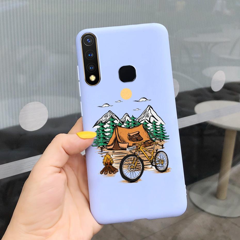 For Vivo Y19 2019 Case Cute Beautifly Flower Butterlfy Phone Cover For Vivo Y19 Y 19 1915 Black Silicone Soft TPU Case Bumper