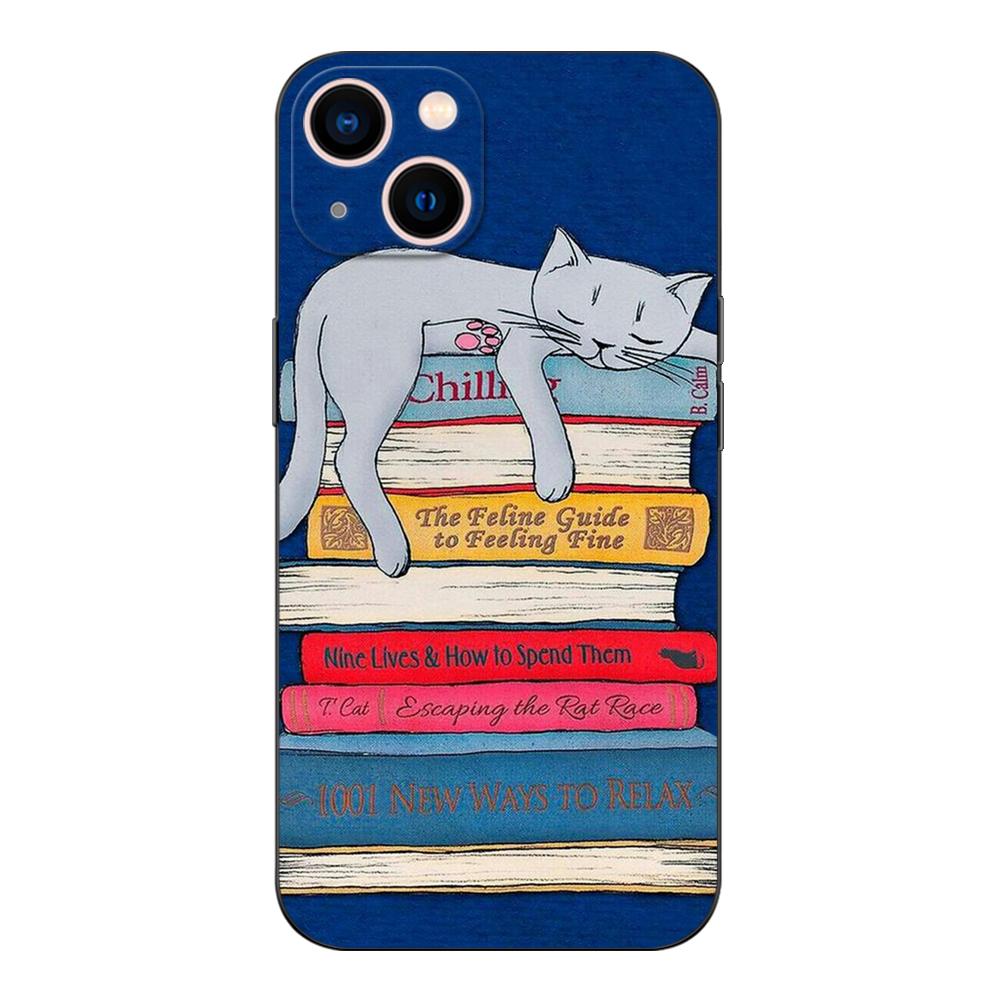 Black Tpu Case For Samsung Galaxy S6 S7 S8 S9 Plus Back Cover Books