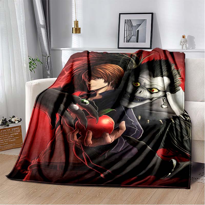 Death Notes Anime Manga Print Flannel Blanket Ultra Soft Warm Throw For Bedroom Living Room Indoor Home Decor Holiday Gift