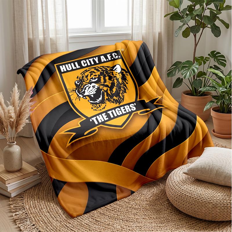 Hull City Football Print Flannel Blanket, Soft Warm Lightweight Throw Blanket for Sofa Bed Camping