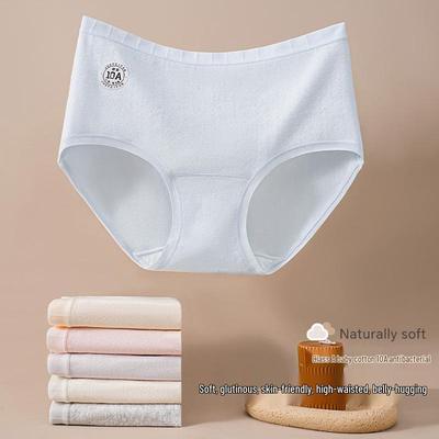 10A Seamless Women's Pure Cotton Antibacterial Plus Size Briefs with Extended Crotch & Breathable Design