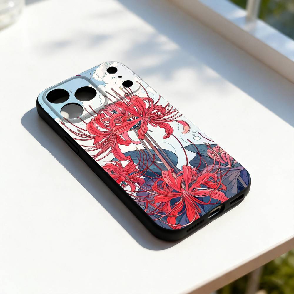 

Ghoul Red Spider L-Lily Tokyo Phone Case For iPhone 11,12,13,14,15,16,17,Pro,Max,Plus,E,SE4,Air,Mini Black Soft Cover iPhone16e