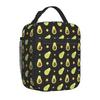 Süße Avocado-Print Isolierte Lunchtasche Wiederverwendbar Tragbar Wasserdicht Brotdose Thermokühler Oxford-Tragetasche für Reise Picknick