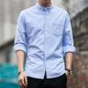 Baumwollhemd für Herren Langarm Frühling Oxford-Stoff Einfarbig Slim Fit Business Casual Baumwollhemd Herren