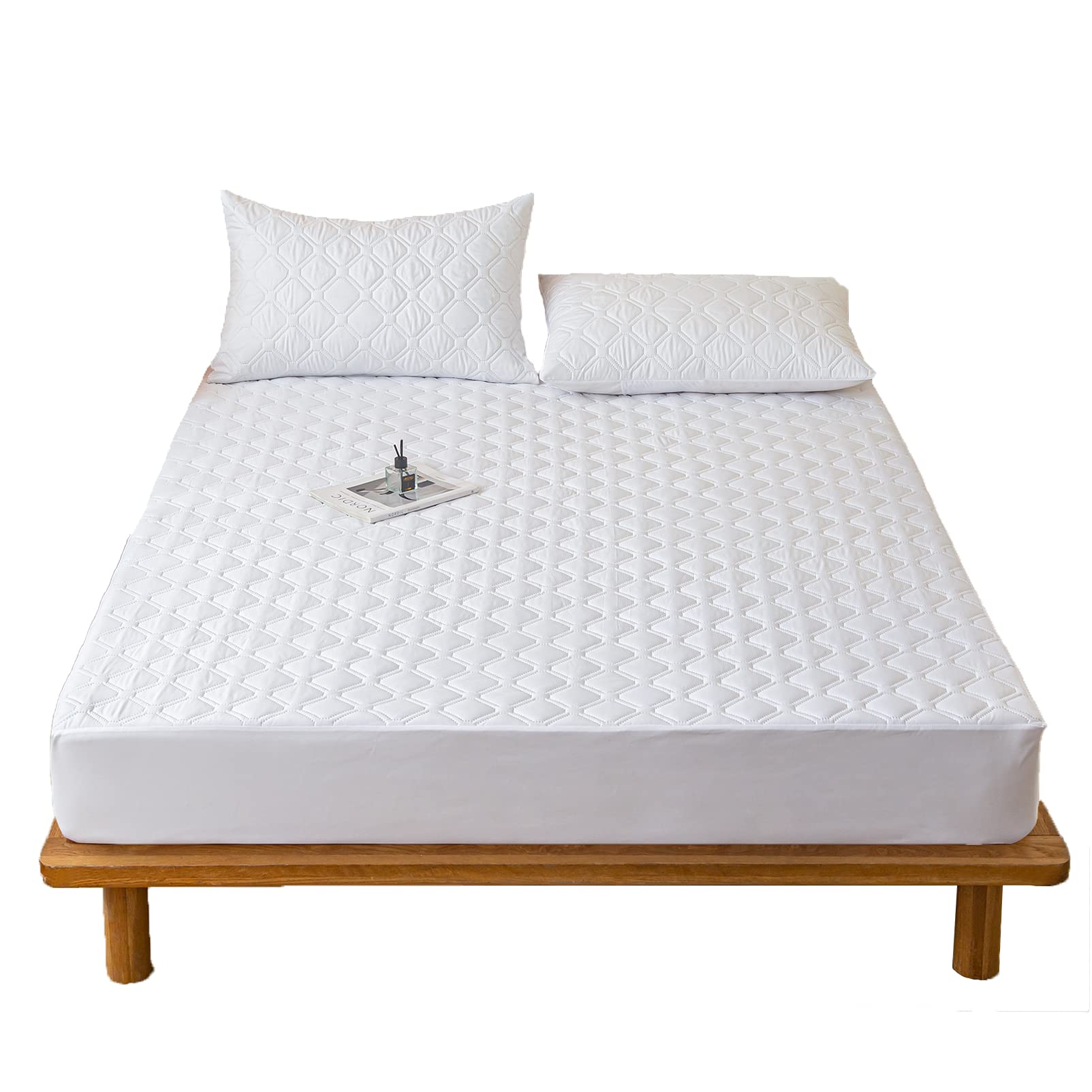 

Henaco Waterproof Fitted Single Waterproof Bed Bed Bedwetting Care Incontinence Easy to Put On and Take Machine White Sheet, Size, Pad, Absorbent,