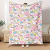 1pc Hello Kitty Flannel Blanket - Home Decor, Universal Seasons, Cozy, Machine Washable, Suitable for Everyone, Perfect Gift for All Family,