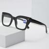 Unisex New Fashion Large Frame Reading Glasses Fashion Color Frame Anti-Blue Light Glasses Super Clear Presbyopia Glasses