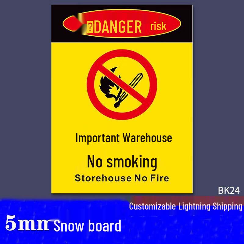 Warehouse No Smoking Fire Warning Sign