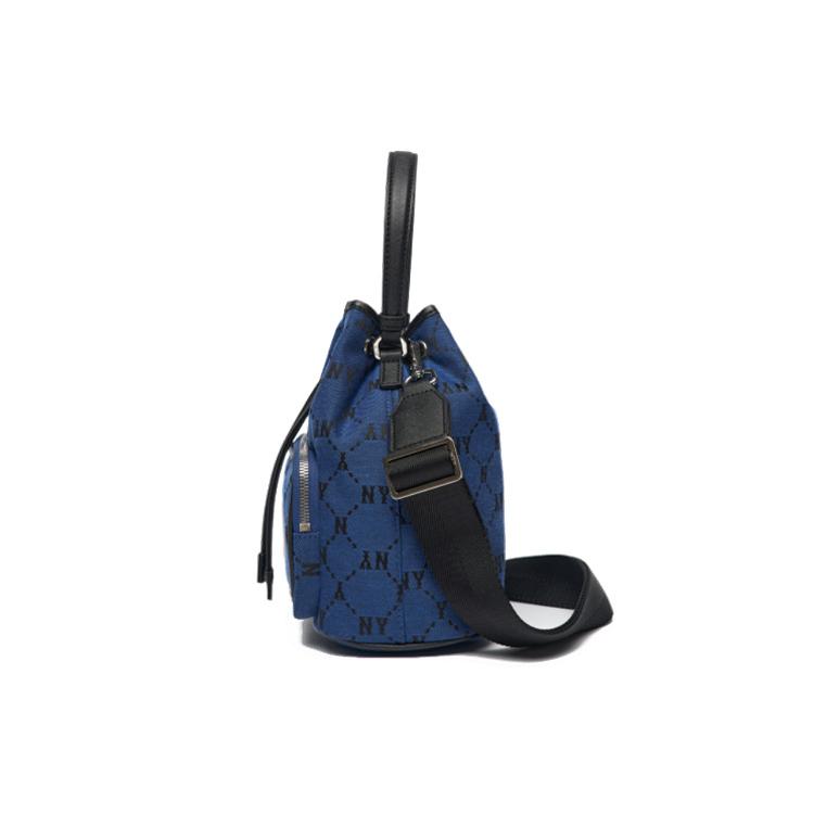 New MLB Monogram Collection Polyester Bucket Bag, Handbag, Crossbody Bag Regular Unisex Blue 3ABMS011N-50BLD