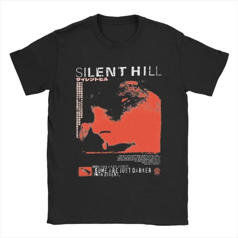 Cool Silent Hill Červená Varianta Pánská Trička O-výstřih Bavlněné Tričko Plus Size Krátký Rukáv Tričko Harajuku Nápad na Dárek Topy