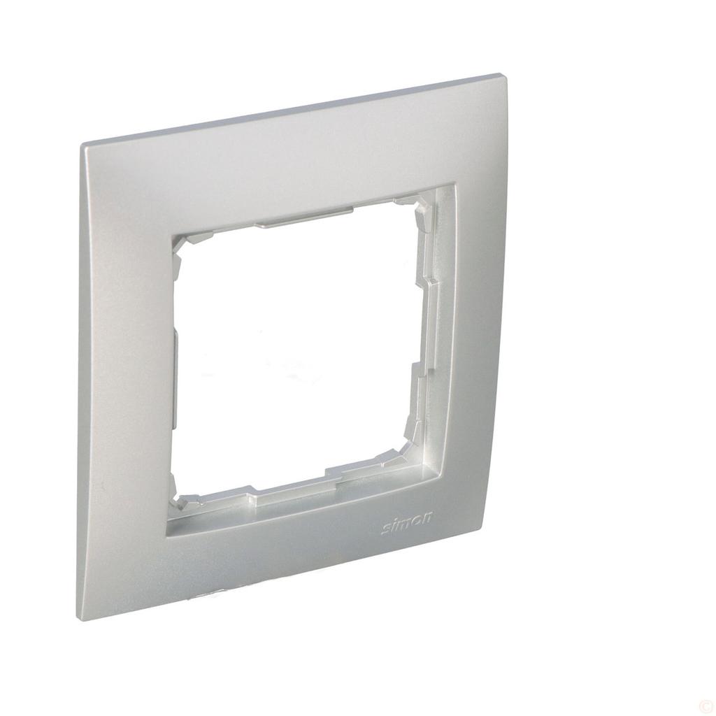 Single universal frame IP20 / IP44, matt silver Simon54