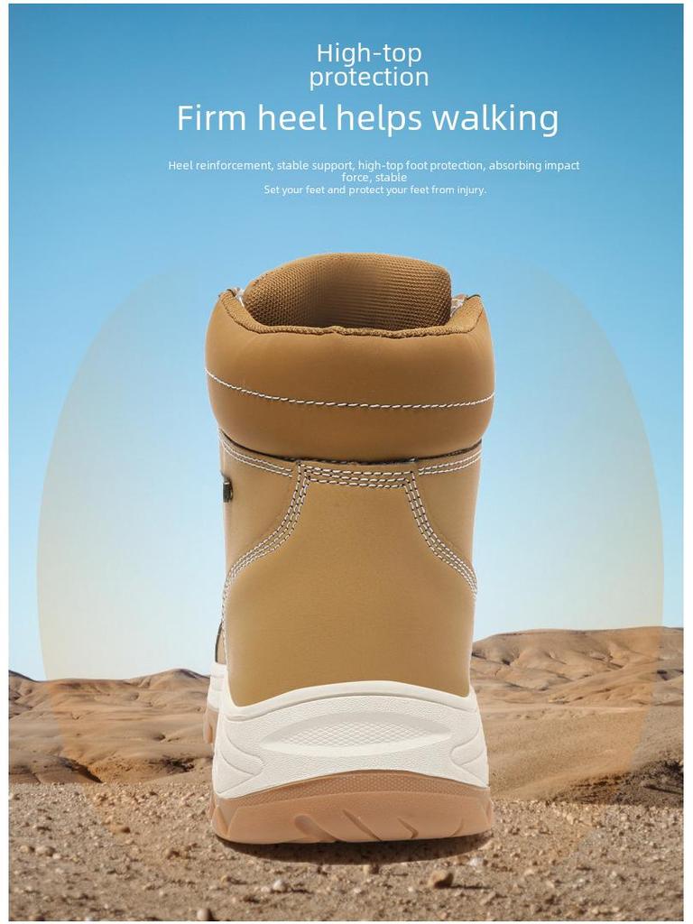 Men's Large Size Outdoor High-Top Hiking and Work Boots with Warm Cotton Lining