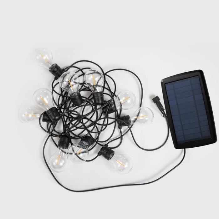 Guirlande d'extérieur style guinguette MOOVERE lumière d'ambiance solaire+batterie rechargeable led